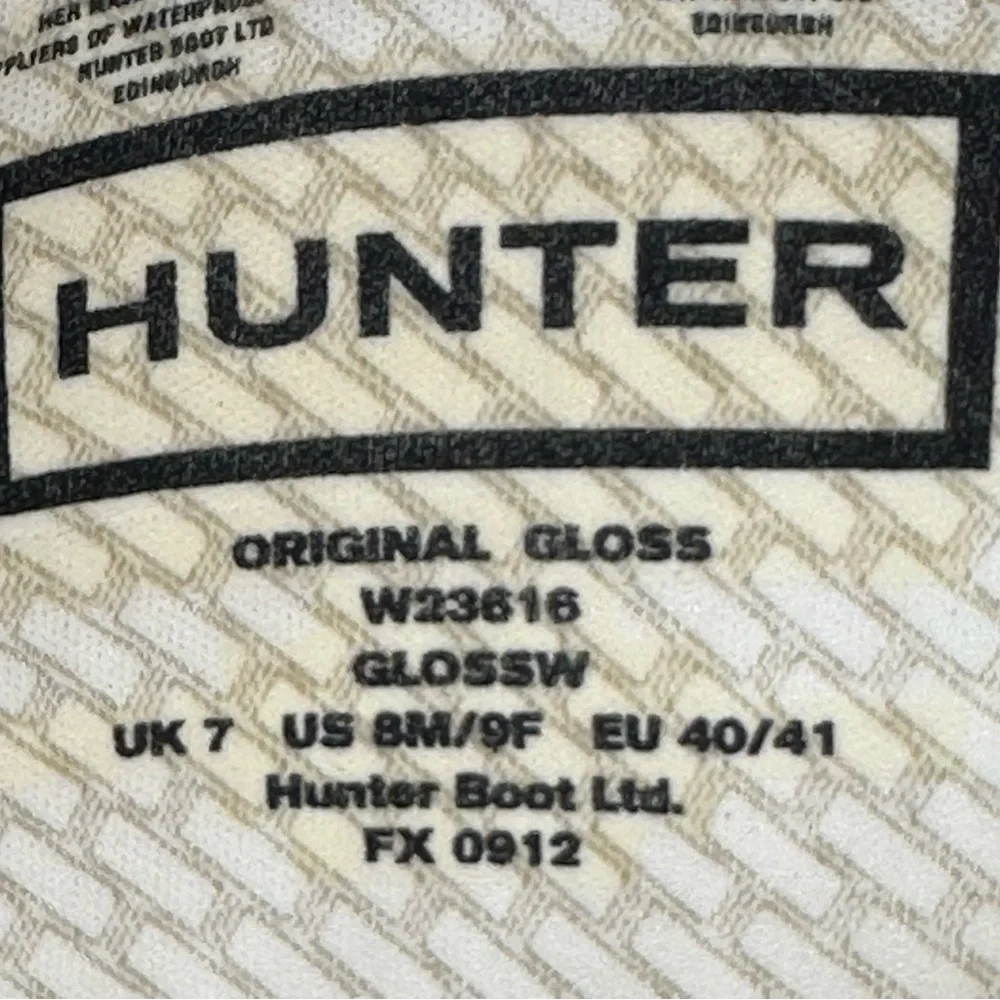 Hunter Original Gloss Boots. Size 9